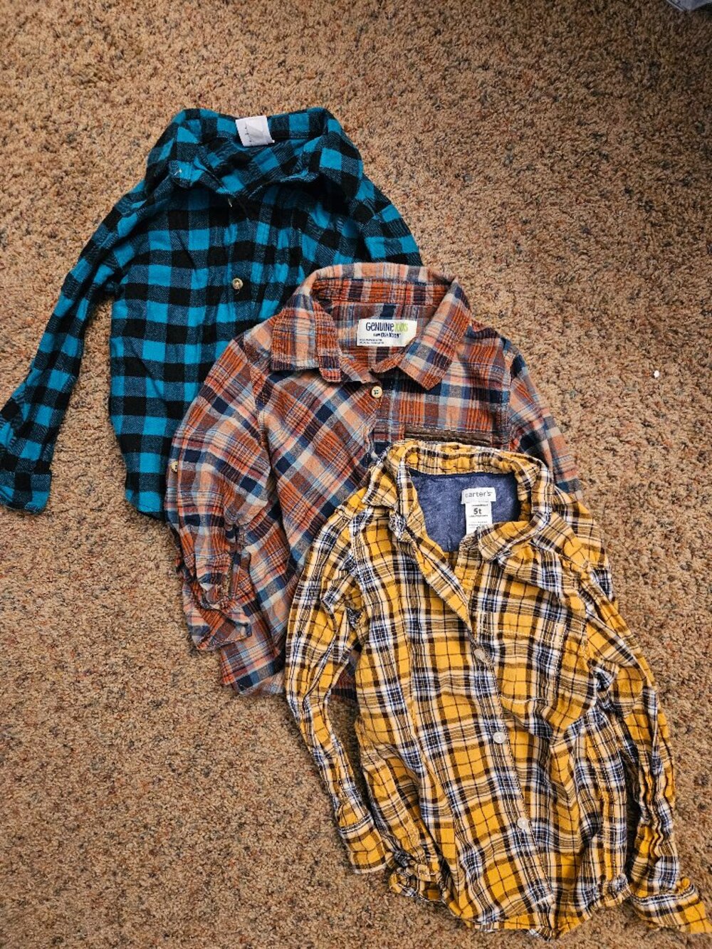 Boys plaid button down shirts